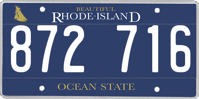 RI license plate 872716