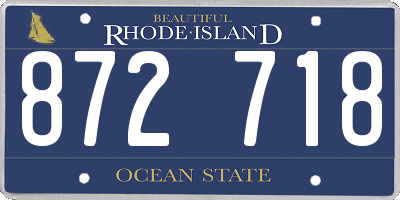 RI license plate 872718