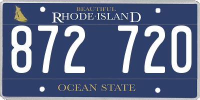 RI license plate 872720