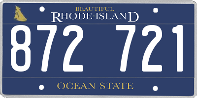 RI license plate 872721