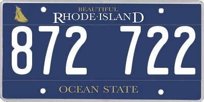 RI license plate 872722