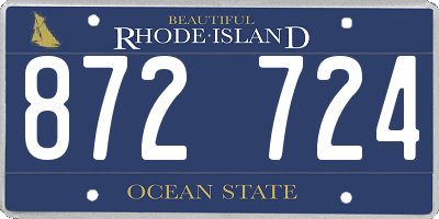 RI license plate 872724