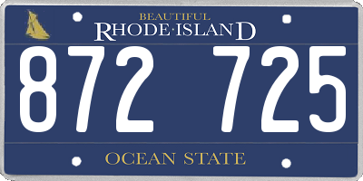 RI license plate 872725