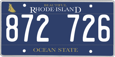 RI license plate 872726