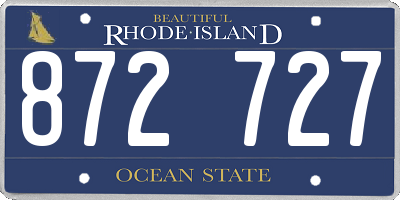 RI license plate 872727
