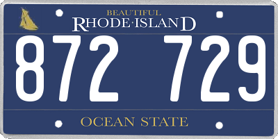 RI license plate 872729