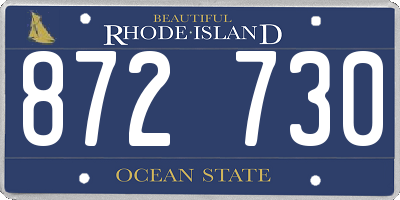 RI license plate 872730