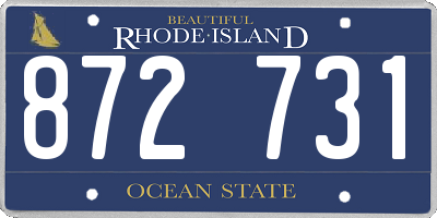 RI license plate 872731