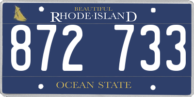 RI license plate 872733