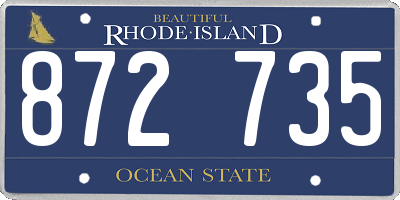 RI license plate 872735