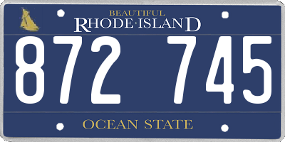 RI license plate 872745