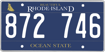 RI license plate 872746