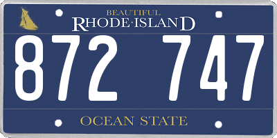 RI license plate 872747