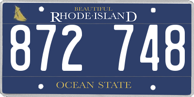 RI license plate 872748