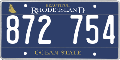 RI license plate 872754