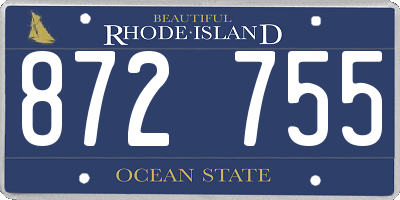 RI license plate 872755