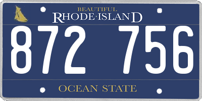 RI license plate 872756