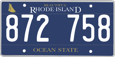 RI license plate 872758