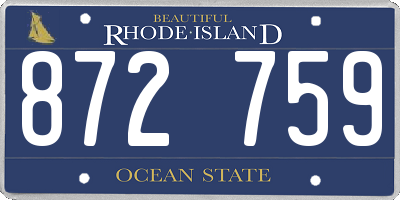 RI license plate 872759