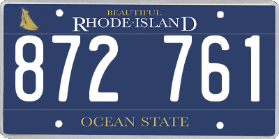 RI license plate 872761