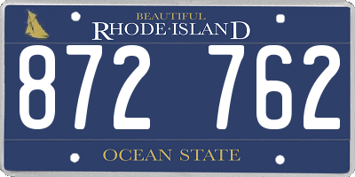RI license plate 872762