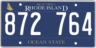 RI license plate 872764