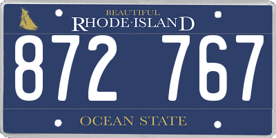 RI license plate 872767
