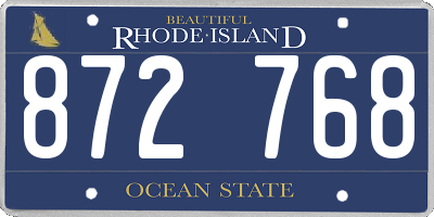 RI license plate 872768