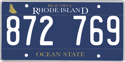 RI license plate 872769