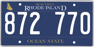RI license plate 872770
