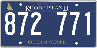 RI license plate 872771