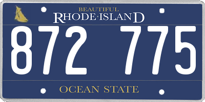 RI license plate 872775