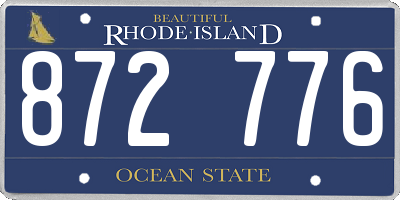 RI license plate 872776