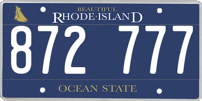 RI license plate 872777