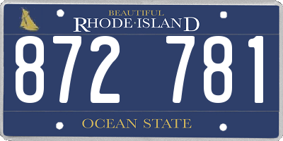 RI license plate 872781