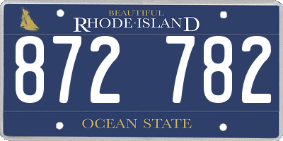 RI license plate 872782