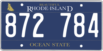 RI license plate 872784