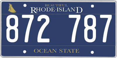 RI license plate 872787