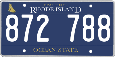 RI license plate 872788