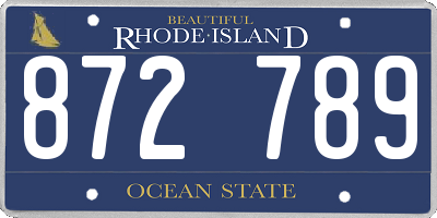 RI license plate 872789