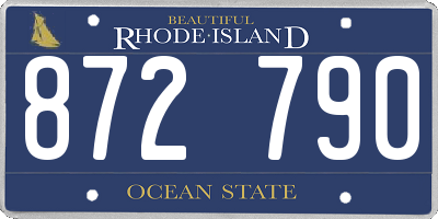 RI license plate 872790