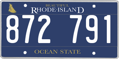 RI license plate 872791