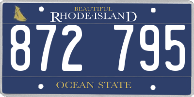 RI license plate 872795