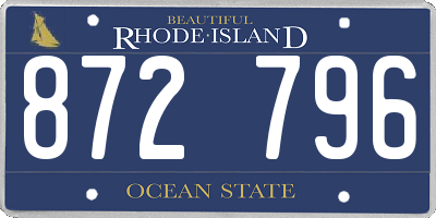 RI license plate 872796