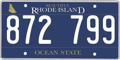 RI license plate 872799