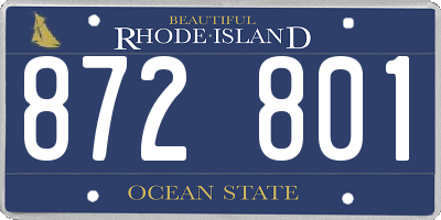 RI license plate 872801