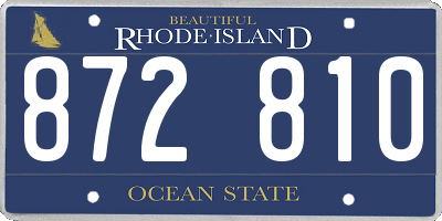 RI license plate 872810