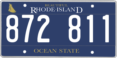 RI license plate 872811