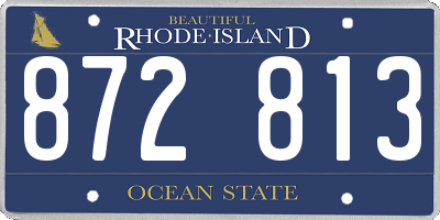 RI license plate 872813