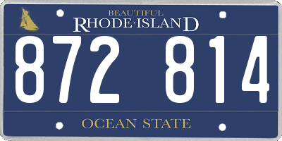 RI license plate 872814